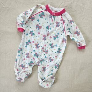 Vintage Bows Footed Pjs 3-6 months